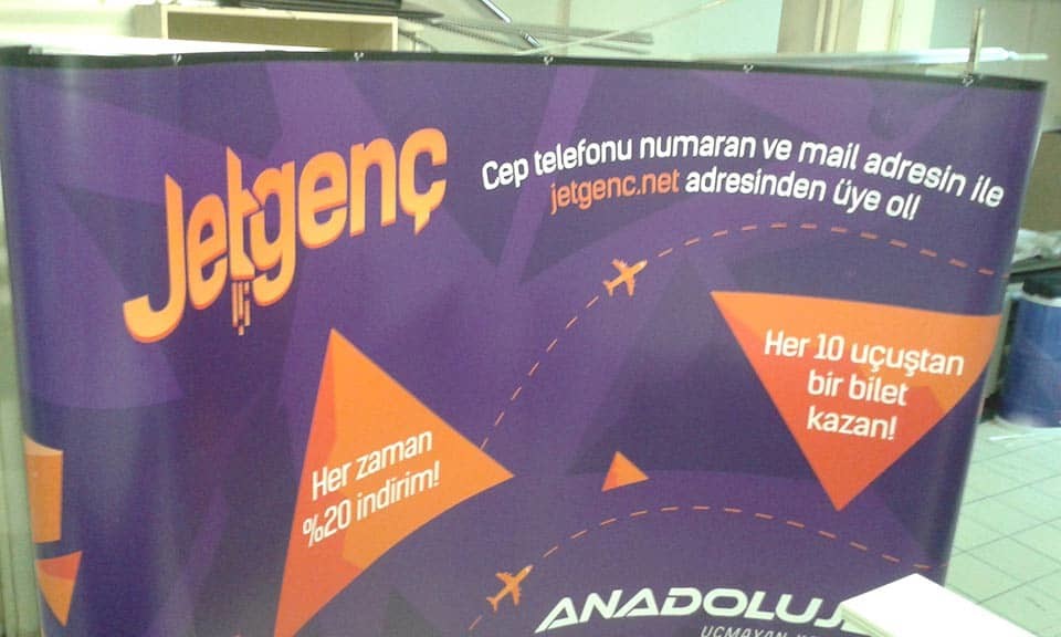 anadolu jet orumcek stand dijital baski - Anadolu Jet